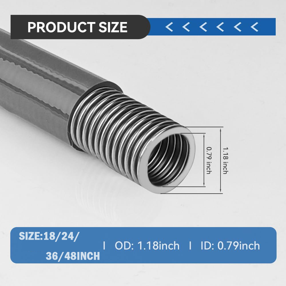 PLUMBINGMASTER 10pcs 3/4"MIP x 3/4"FIP Gas Connector Hose Supply(1"OD),Gray PVC Coated Gas Line,Full Flow Gas Hose for Indoor and Outdoor