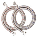 PLUMBINGMASTER 4ft/6ft10ft/20ft 20pcs Stainless Steel Washing Machine Hoses,Red and Blue Washer Hoses with 90 Degree Elbows,Burst Proof Hot & Cold Water Connection Inlet Washer Supply Lines
