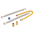 PLUMBINGMASTER 12pcs Electric Gas Water Heater Installation Kit, 2pcs 3/4 FIP 18 Inch Water Heater Connector, 1 pc 1/2 MIP*1/2 FIP 24 Inch Yellow Gas line, 2pcs compression adapters