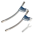 PLUMBINGMASTER 100pcs 12 Inch Faucet Supply Conector Extension, 3/8 OD Comp (Male) x 3/8 Comp (Female) Supply Line，Faucet Hose for Kitchen Bathroom